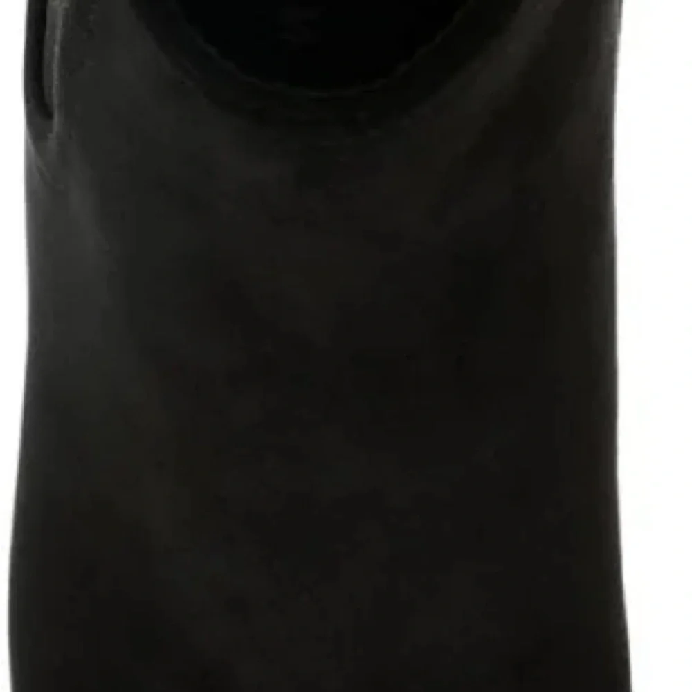 NWT NIB Anne Klein Microsuede Black Wedge Ankle Booties Boots Sz 7  side zip